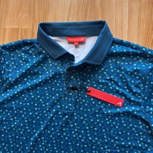 NEW- Redvanly “Cameron” Performance Polo Collared Golf Shirt- Men’s Large